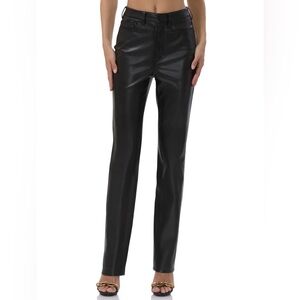 AFRM Heston Faux Leather Straight Leg Pants- like new!